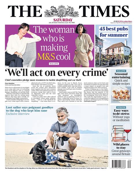 Times Front Page 29th Of July 2023 Tomorrow S Papers Today