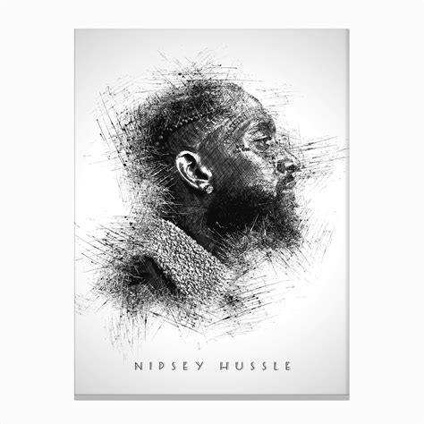 Nipsey Hussle Rapper Sketch Canvas Print By Doublet Fy