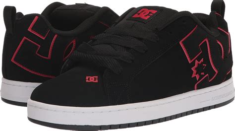 DC Mens Court Graffik Casual Low Top Skate Shoe Sneaker Black Red