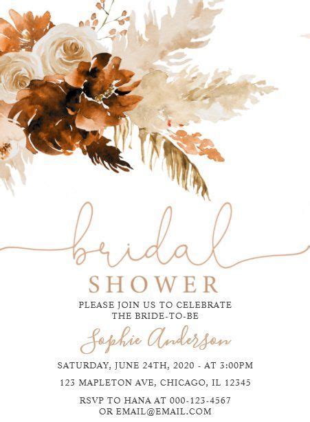 Rose Gold Brunch Bubbly Boho Bridal Shower Invitation Artofit