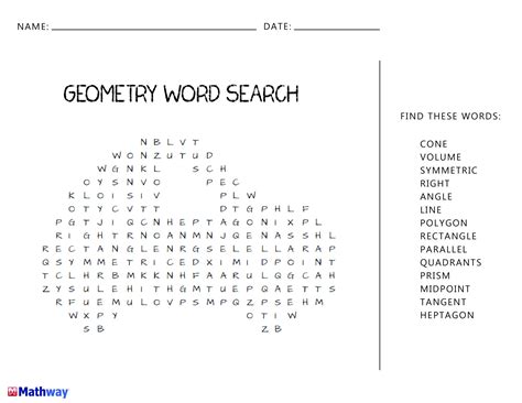 Geometry Word Search Great For A Warm Up Activity Or An Word Search