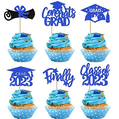 Rsstarxi Pack Glitter Graduation Cupcake Toppers Finally I Did