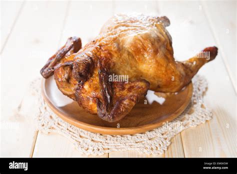 Whole Roast Chicken Stock Photo Alamy