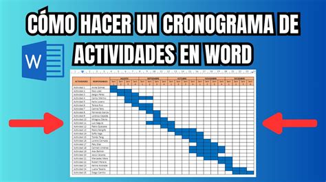 Formato De Cronograma De Actividades En Word Image To U