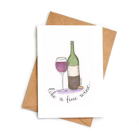 Aged Like A Fine Wine Birthday Card Wine Card Card For Etsy