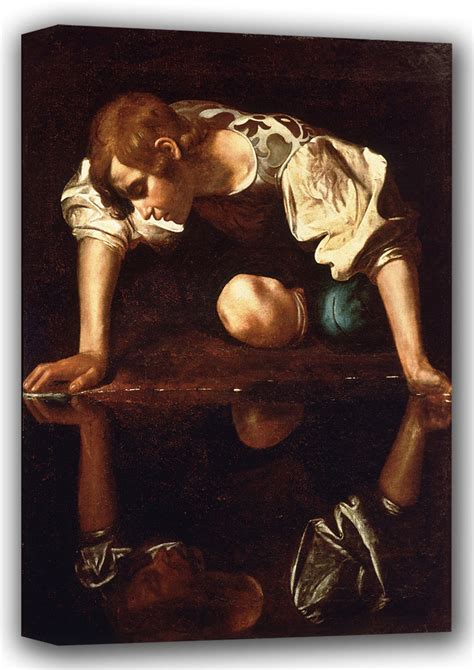 Canvas Art Print Of Caravaggio Narcissus Large Size 30 X 20 Etsy