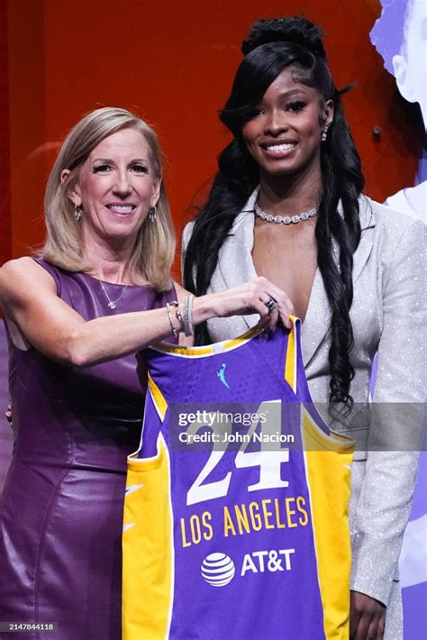 Cathy Engelbert and Rickea Jackson at the WNBA Draft 2024 held at the ...