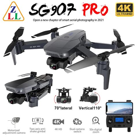 Zll sg907 pro gps zangão 2 eixos cardan câmera 4k hd 5g wifi grande