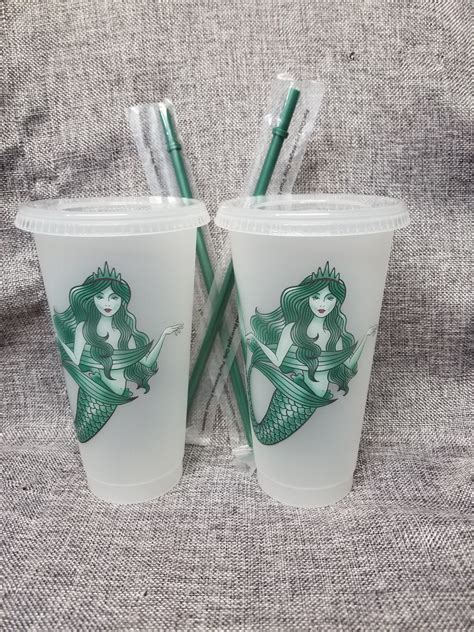 Two Starbucks Mermaid Reusable Cold Cup On Mercari Reusable Cups