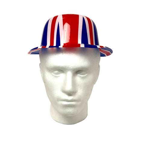 Union Jack British Plastic Bowler Hat Great British London Party