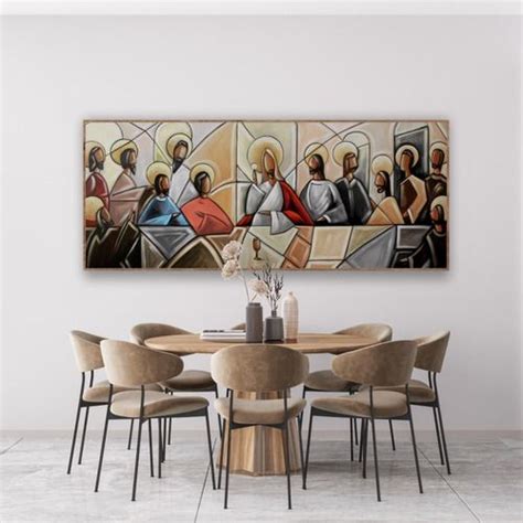 Quadro Decorativo Grande Santa Ceia Luxo Sala Jantar Moderna R 892