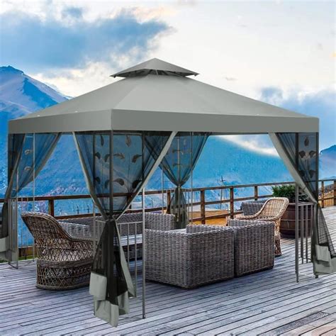 Tonnelle De Terrasse X M Avec Moustiquaire Tonnelle Gazebo De Jardin