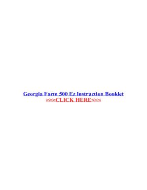 Fillable Online Georgia Form Ez Instruction Booklet Fax Email Print