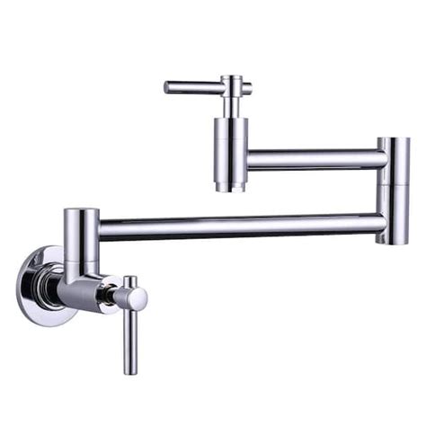 Iviga Contemporary Wall Mounted Pot Filler With 2 Handles In Chrome Vsk30c The Home Depot