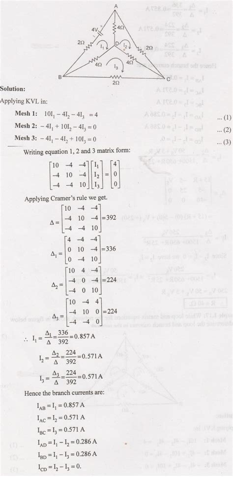 Mesh Analysis Steps For Solving Mesh Equation