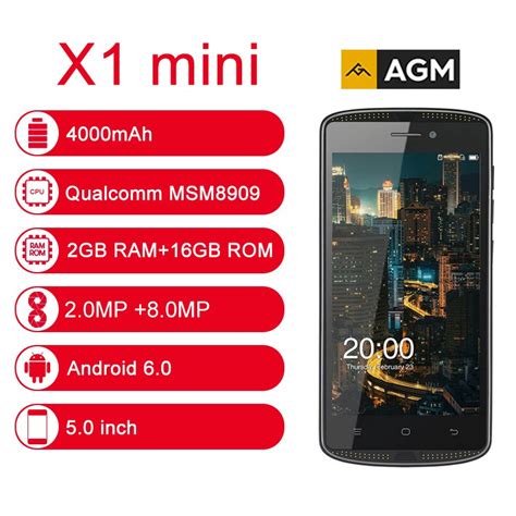 Agm X Mini G Lte Smartphone Android Quad Core Mp Gb De Ram Gb