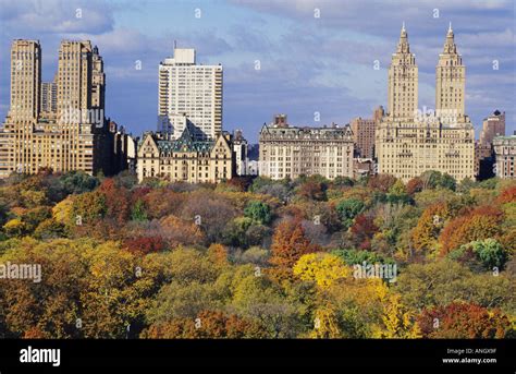 Central Park West New York City Autumn Foliage Turning Leaves In