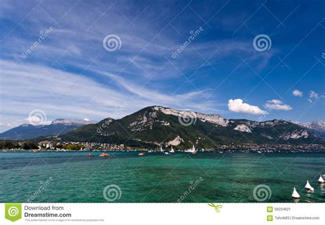 Beautiful View Of Lake Annecy In French Alps On A Summer Day H Stock