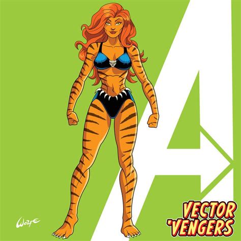 Vector Vengers Tigra By Wolfehanson On Deviantart Tigra Marvel