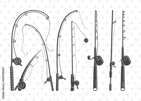 Fishing Rod Clipart Svg Cut File Fishing Rod Svg Fishing Pole Svg