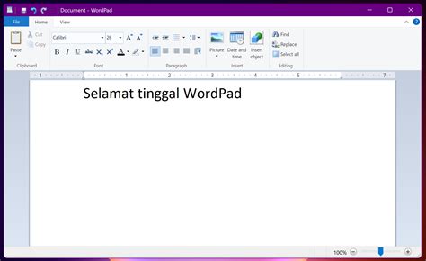 Aplikasi Wordpad Kini Ditamatkan Sepenuhnya Amanz