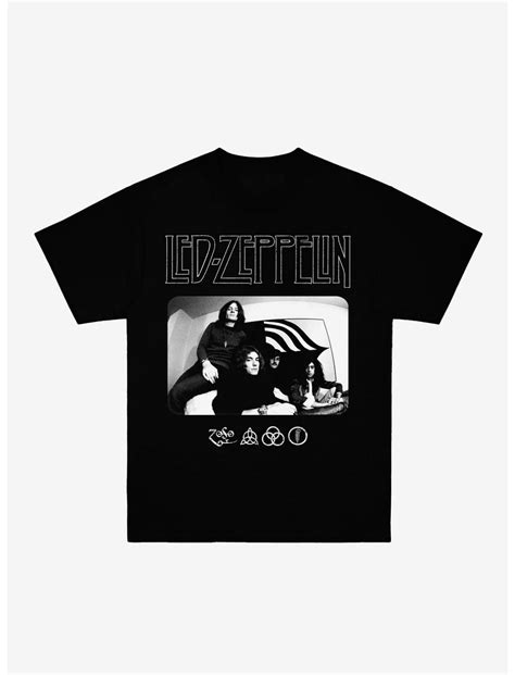 Led Zeppelin Black And White Band Portrait T Shirt Hot Topic