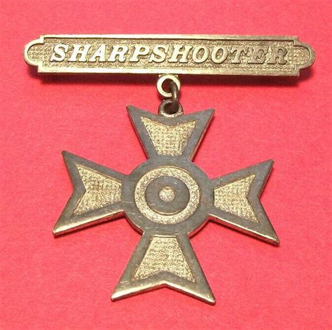 Pre Wwii Us Army Rifle Sharpshooter Marksmanship Badge Sterling