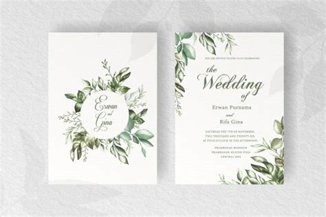 Floral Wedding Invitation Template Card Graphic By Federiqoend