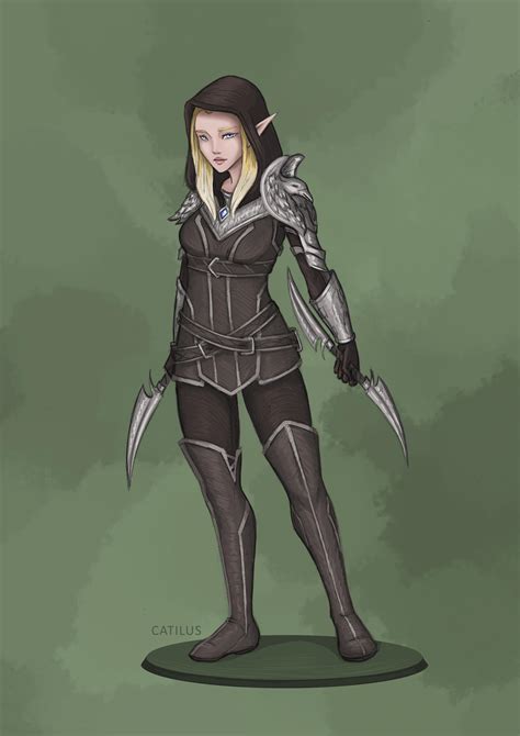 [OC] [ART] Reecia Crow, Elf Phantom Rogue – by Catilus : r/DnD