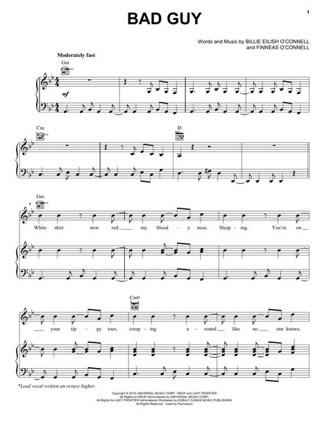 Billie Eilish 8 Sheet Music Pdf Notes Chords Pop Score