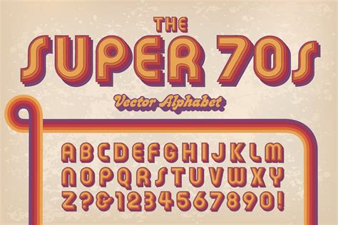 Super Seventies Display Alphabet Pre Designed Photoshop Graphics