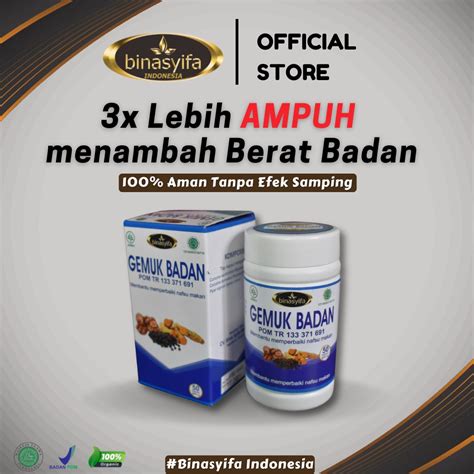 Jual COD Obat Penggemuk Badan BPOM Gemuk Badan Binasyifa Penambah