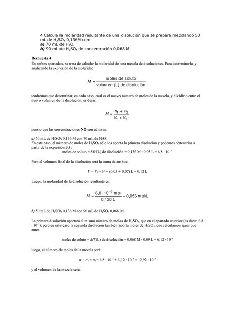 Problemas De Disoluciones Resueltos Bachillerato Parte Calcula La