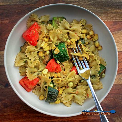 Pesto Pasta With Summer Vegetables A Meatless Monday Recipe