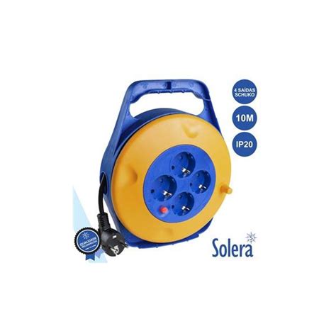 Solera Enrolador De Cabos 10m 3x1 5 4 Tomadas Bipola EDM20019