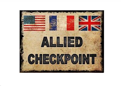 Checkpoint Charlie Reproduction Vintage Sign Allied Checkpoint Border ...