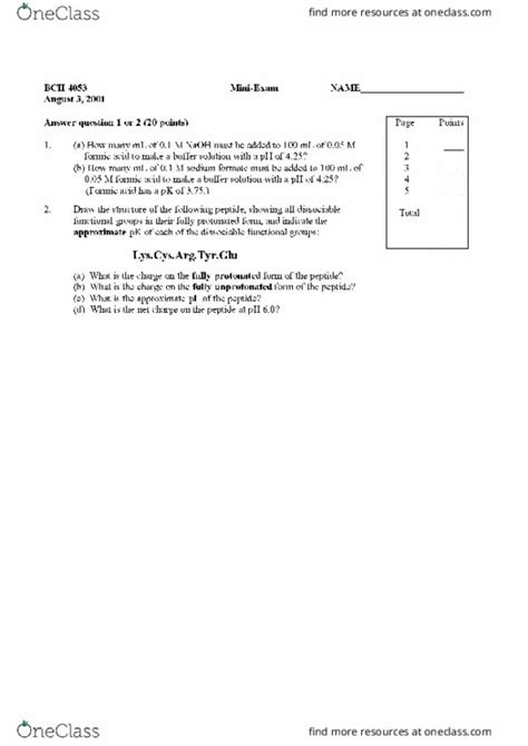 BCH 4053 Midterm Exam OneClass