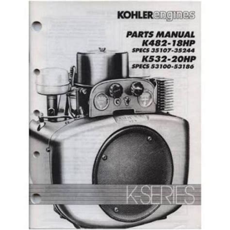 Tp 2419 Parts List Manual K482 K532 Kohler Engine Ebay