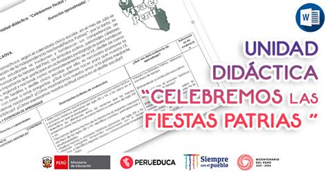 Unidad Did Ctica Celebremos Las Fiestas Patrias En Familia