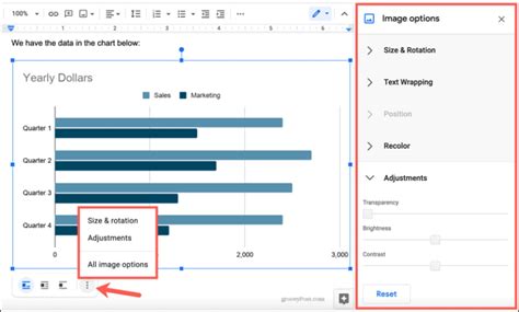 How To Insert And Edit A Chart In Google Docs