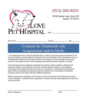 Fillable Online Consent For Treatment With Acupuncture And Or