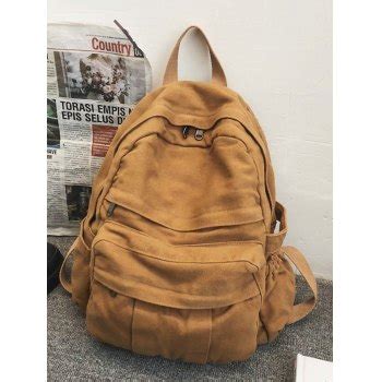 Emmiol Kostenloser Versand Vintage Wash Canvas Schulrucksack Braun