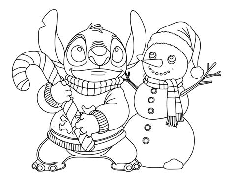 Coloriage Dessin de Stitch Noël télécharger et imprimer gratuit sur