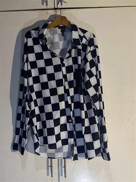 MENS Black And White Checkered Polo Women S Fashion Tops Longsleeves