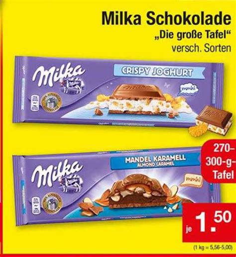 Milka Schokolade Große Tafel Angebot bei Zimmermann