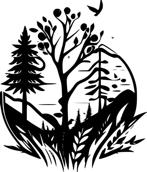 Nature, Black and White Vector illustration 24568876 Vector Art at Vecteezy