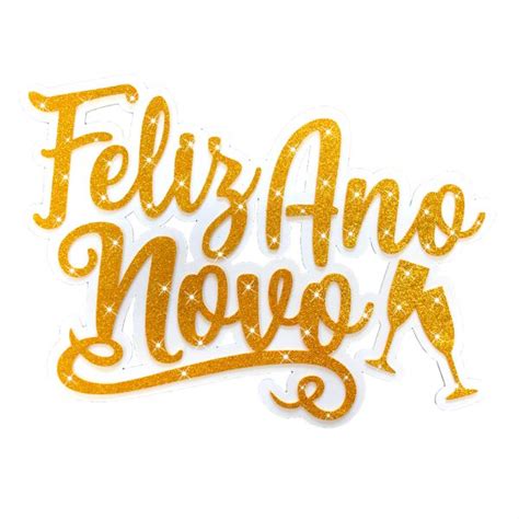 Enfeite Painel Feliz Ano Novo Eva Glitter Dourado Unid Pular E