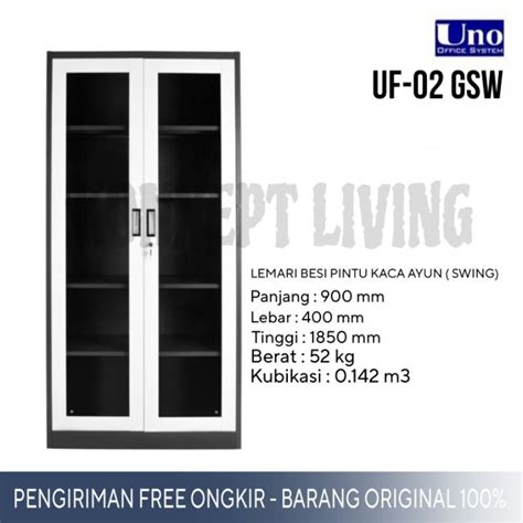 Jual Uno Lemari Besi Pintu Kaca Ayun Swing Uf Gsw Lemari