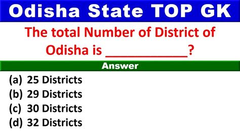 TOP 40 Odisha Gk Top 40 Odisha Gk Question And Answers In English