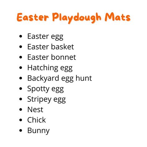 Easter Playdough Mats Printable Playdoh Mats Eggs Nest Bunny Chick Basket Egg Hunt More